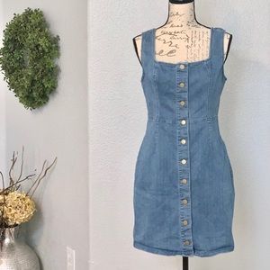 Button Down Fitted Denim Dress